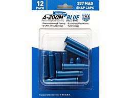 A-ZOOM Pufferpatronen Exerzierpatronen .357 MAGNUM Jagdkurs Jägerprüfung 12er Pack BLAU ALU massiv