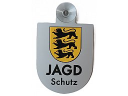 Autoschild für Windschutzscheibe JAGD Schutz ALU Wappenschild Jagdschutzschild NEU
