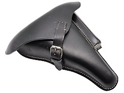 Wehrmacht Luftwaffe Elite Pistolentasche P08, Koffertasche Rindleder schwarz