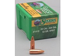 Sierra MatchKing Geschosse – 100 Stück – #1410 – Kaliber .224 – 52 gr HPBT