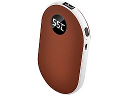 Elektrischer Handwärmer ROTBRAUN - USB wiederaufladbar -ca. 42-52 Grad einstellbar - Taschenwärmer