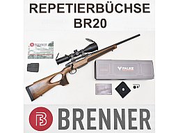 BRENNER BR20 Repetierer mit LOCHSCHAFT Kal .30-06 mit FALKE oder AKAH ZF , Gewehrriemen & Koffer