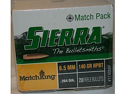 250St. SIERRA 6,5mm(.264Dia.) - 140 - HPBT - MATCH KING -#1740MP - Versand ab 6,40€