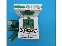 100 Schrotpatronen 12/67,5 Rottweil Jagd 2,5 oder 3,0 mm Pappe