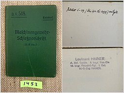D.V. 518 (Entwurf) – Maschinengewehr-Schießvorschrift 1911