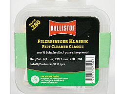60x BALLISTOL Reinigungsfilze/Filzreiniger KLASSIK Cal .280 | 100%Schafwolle | 7mm/.284/.270/6,8mm
