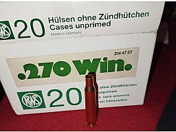 Nagelneu RWS Hülsen im Kaliber .270 Winchester