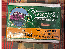 500 Stk. Sierra Match King Geschosse Kal. 303 Diameter .311, 174 grs. HPBT