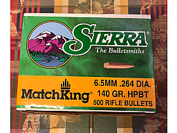 500 Stk. Sierra Match King Geschosse Kal. 6,5 mm Diameter .264 , 140 grs. HPBT