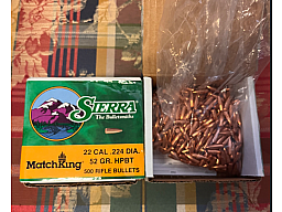 800 Stk. Sierra Match King Geschosse Kal. 22 Diameter .224 , 52 grs. HPBT