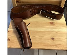 Revolvergürtel mit Hoster Patronengürtel für .22 LR Hand Made Gürtel Viking Mexico Hüftgürtel Leder
