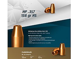 H&N Geschosse .357 HP HS 158gr. 500St. (.357Mag)