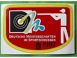 Für Sammler: Aufkleber der Deutschen Schießsportmeisterschaften 1997