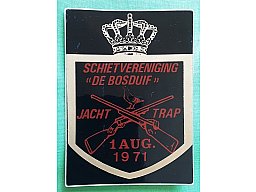 Aufkleber des niederländischen Schießsportvereins De Bosduif