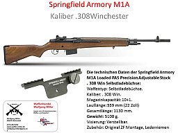 M1A Loaded Rifle Springfield Armory.308win neu