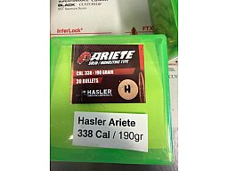 38x Hasler Ariete 190gr - Cal .338 - 8,5mm