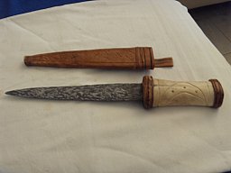Jagdmesser Nordisch, Sehr Alt, aus Sammlung , Unrestauriert, Lederscheide