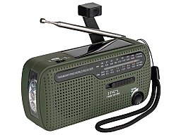 Notfallradio Kurbelradio FM/AM/SW1/SW2 Powerbank Solaraufladung oliv