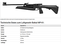 Baikal MP-61 Luftgewehr 4,5 mm Diabolo