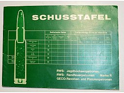 Heft 'Schusswaffentafel' von der Dynamit Nobel AG