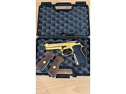 Beretta 92 FS Gold Finish Vollmetall CO2 Pistole 4,5 mm Diabolo