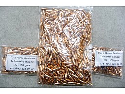 1000 Norma "White Tail" Geschosse .30, 150 grain, TM-Semispitz, NEU