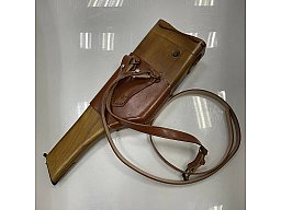 Mauser C96 Broomhandle M712 Schnellfeuer Anschlagkasten mit Belederung Repro