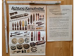 Achtung Kampfmittel Plakat RP Darmstadt Hessen Granaten Bomben WK2 Wehrmacht KMRD