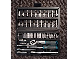 ### Steckschlüsselsatz 47 Teilig Ratsche 1/4 Zoll ...unbenutzt ###