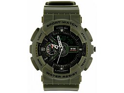 M-Tac® Uhr Sport OLIV mit Stoppuhr + Wecker + Kalender