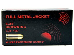 50 Schuss GECO Pistolenpatronen 6,35MM Browning Munition | 3,2g 49gr FMJ Full Metal Jacket made in I