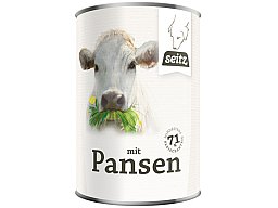 400g SEITZ Dosennahrung Hundefutter mit Rinderpansen | besonders hochwertig und vitaminreich + Herz