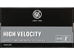 50 Stück Schuss RWS .22 l.r. lfb KK Jagdmunition HV High Velocity verkupfert - 2,6g BR 385m/s 193 J.