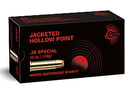 50 Schuss GECO .38 SPECIAL JHP Präzsionpatronen | Fangschussmunition Hohlspitz 158gr 10,2g #2317717