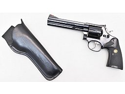 SMITH & WESSON Revolver Mod. 586 mit 6" Lauf Kal .357 Magnum Pachmayr Griff & Foster Lederholster