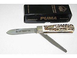 PUMA, Solingen Jagdtaschenmesser 3-tlg. mit Säge Neu/Ovp