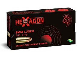 GECO 9 mm Luger Hexagon JHP 8,0g/124gr. 1000 Patronen