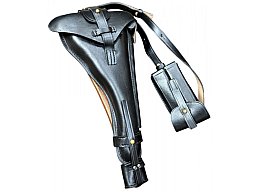 REPRO Artillerie Luger P08 Set schwarz Holster Magazintasche Putzstock Anschlagschaft und Beriemung