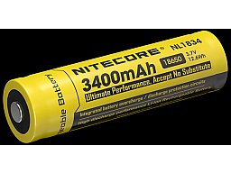 1 x NITECORE AKKU Li-Ion 18650 3400mAh NL1824 Nachtsichtgerät Stirnlampe HC60 HC68 HC65 ... Schutzsc