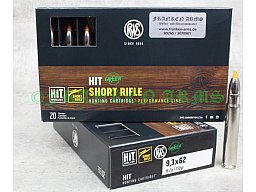 RWS Short Rifle HIT 9,3x62 250gr. 16,2g 20 Stück 2408476