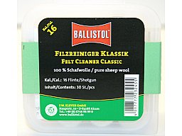 30x BALLISTOL Reinigungsfilze / Filzreiniger KLASSIK Cal. 16 | 100% Schafwolle| 16/70 Flinte/Shotgun