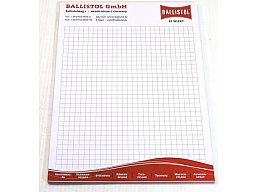 1 x BALLISTOL Notizblock DIN A5 KARIERT ! 25 Blatt mit Kartonunterseite Klebebindung Abrisszettel !