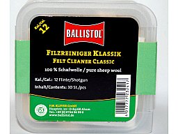 30x BALLISTOL Reinigungsfilze/Filzreiniger KLASSIK Cal. 12|100% Schafwolle| 12 Flinte/Shotgun