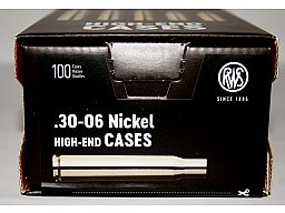 100 Stück NEUE RWS Hülsen .30-06 Spr RUAG HighEndCases Wiederladehülsen> NICKEL! 100er Pack #2416993