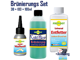 Brünierung-Set für Stahl, 4-teilig! Brünierung, Entfetter, Öl und Anleitung!     >NEU! das TOP-Set!<