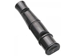 Hunde Doppelpfeife DOWN Mit Pfiff und Triller, mit Lederschnur. 8 cm lang. Echtes Büffelhorn. > 8cm