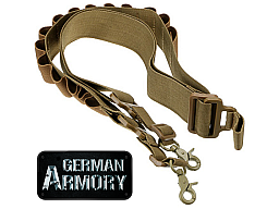 Flintenriemen 2 Punkt Gewehrgurt, Gewehrriemen mit 13 Schrothaltern 12/16/20 schwarz khaki grün
