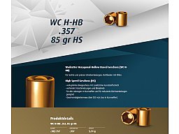 500St. H&N Geschosse .357 WC H-HB HS 85grs - .38 Special W.C. 357 | Wadcutter Hexagon BLEIGESCHOSSE
