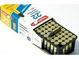 50 Schuss AGUILA .22 l.r. lfb 2,6g 40gr SUBSONIC SOLID POINT Blei Rundkopf KK Munition Unterschall !