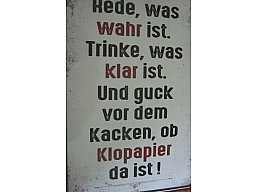 Blechschild 20x30 cm Klopapier